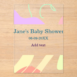 抽象芸術男女兼用がシャワーの名前を形作る アクリル招待状