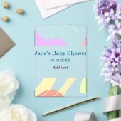 抽象芸術男女兼用がシャワーの名前を形作る アクリル招待状 (インサイチュ (ウェディング))