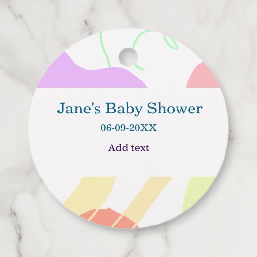 抽象芸術男女兼用がシャワーの名前を形作る フェイバータグ (裏面)