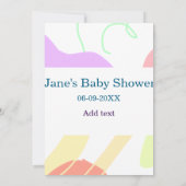 抽象芸術男女兼用がシャワーの名前を形作る 招待状 (裏面)