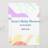 抽象芸術男女兼用がシャワーの名前を形作る 招待状 (正面/裏面)