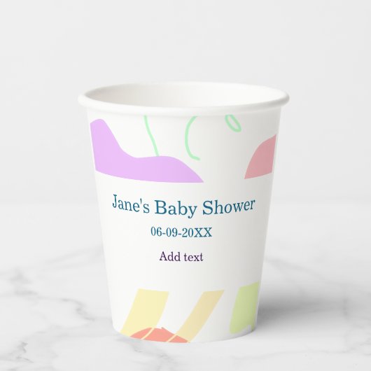 抽象芸術男女兼用がシャワーの名前を形作る 紙コップ (正面)