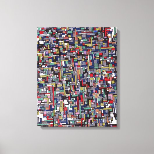 抽象芸術画像：サイバー抽象芸術ポップ・アートのフラクタル キャンバスプリント (正面)