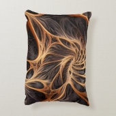 抽象芸術画像 – 3Dフラクタル、デジタルアート、ブラウン アクセントクッション (裏面(縦))
