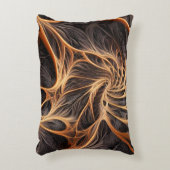 抽象芸術画像 – 3Dフラクタル、デジタルアート、ブラウン アクセントクッション (正面(垂直))