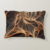 抽象芸術画像 – 3Dフラクタル、デジタルアート、ブラウン アクセントクッション (裏面)