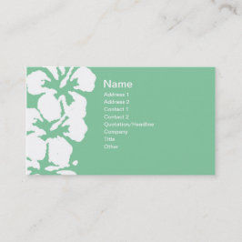 抽象芸術白いハイビスカスの花が緑に咲く 名刺