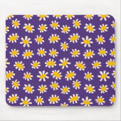 抽象芸術白と黄色の花のアート マウスパッド (正面)