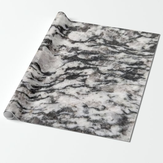 抽象芸術白と黒のブロッツパットラッピング紙 ラッピングペーパー (アンロールド)