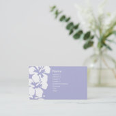 抽象芸術白ハイビスカスフラワーオンラベンダー 名刺 (スタンド正面)
