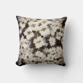 抽象芸術白フローラ クッション (正面)