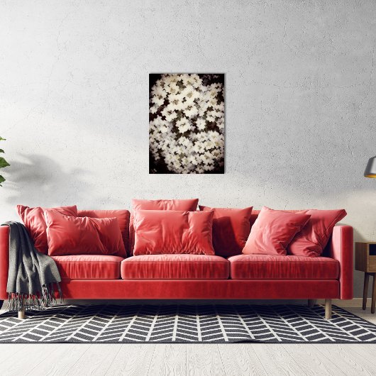 抽象芸術白フローラ ポスター