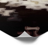 抽象芸術白フローラ ポスター (角)