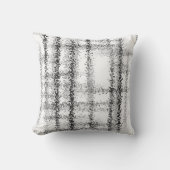 抽象芸術白モダンと黒の幾何学的アクセント クッション (正面)