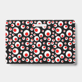 抽象芸術白丸の明るい赤の円（黒） バッジ (Back)