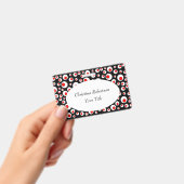 抽象芸術白丸の明るい赤の円（黒） バッジ (Handheld)