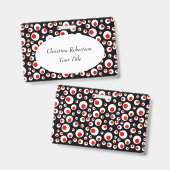 抽象芸術白丸の明るい赤の円（黒） バッジ (Front & Back)