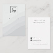 抽象芸術白灰色スタッド波イヤリングロゴの表示 名刺 (正面/裏面)