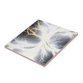 抽象芸術白熱［赤熱］光を放つツリーセラミックタイル タイル (側面)