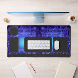 抽象芸術白熱［赤熱］光を放つネオン図形のデスク主催者 デスクマット