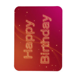 抽象芸術白熱［赤熱］光を放つハッピーバースデー – フレキシブル磁石 マグネット