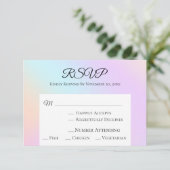 *~*抽象芸術白熱［赤熱］光を放つパステル勾配水色 出欠カード (スタンド正面)