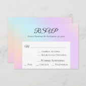 *~*抽象芸術白熱［赤熱］光を放つパステル勾配水色 出欠カード (正面/裏面)