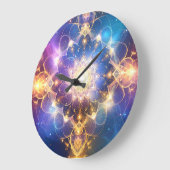 抽象芸術白熱［赤熱］光を放つマンダラウォールクロック ラージ壁時計 (傾斜)