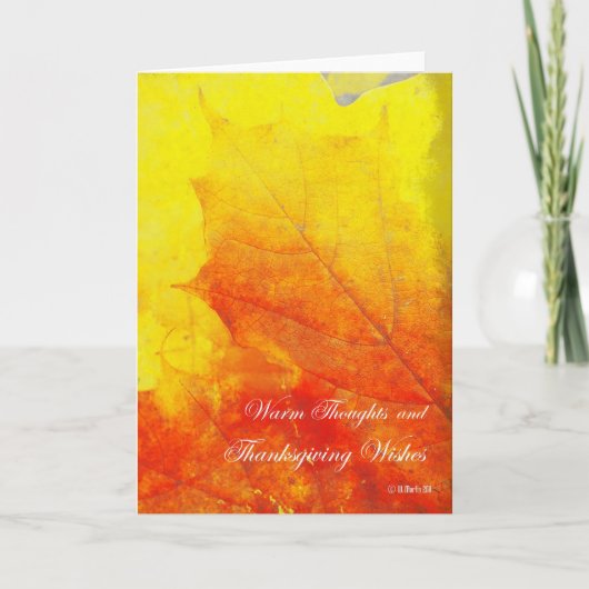 抽象芸術白熱［赤熱］光を放つリーフ感謝状カード シーズンカード (正面)