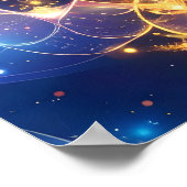 抽象芸術白熱［赤熱］光を放つロータマンダラポスター ポスター (角)