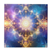 抽象芸術白熱［赤熱］光を放つロータマンダラータイル