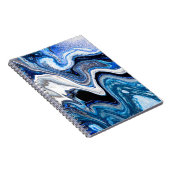 抽象芸術白銀色の大理石の液体テクスチャ ノートブック (右側)