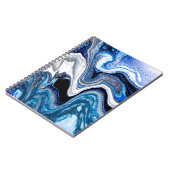 抽象芸術白銀色の大理石の液体テクスチャ ノートブック (左側)