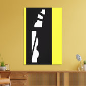 抽象芸術白黒とイエローキャンバス印刷 キャンバスプリント (インサイチュ (リビング))