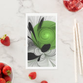 抽象芸術白黒と緑のフラクタルアート (インサイチュ)