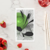 抽象芸術白黒と緑のフラクタルアート (インサイチュ)