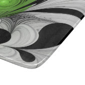 抽象芸術白黒と緑のフラクタルアート カッティングボード (角)
