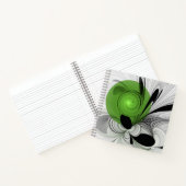 抽象芸術白黒と緑のフラクタルアート ノートブック (内部)