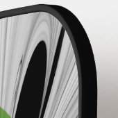 抽象芸術白黒と緑のフラクタルアート ピックルボールラケット (左詳細)