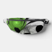 抽象芸術白黒と緑のフラクタルアート ファニーパック (レイダウン)