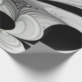 抽象芸術白黒と緑のフラクタルアート ラッピングペーパー (角)