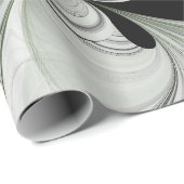 抽象芸術白黒と緑のフラクタルアート ラッピングペーパー (ロールコーナー)