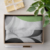 抽象芸術白黒と緑のフラクタルアート 薄葉紙 (ギフト)