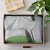 抽象芸術白黒と緑のフラクタルアート 薄葉紙 (ギフト)