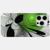 抽象芸術白黒と緑のフラクタルアート Case-Mate iPhoneケース (裏面 (横))