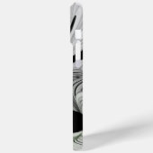 抽象芸術白黒と緑のフラクタルアート Case-Mate iPhoneケース (裏面 / 左)