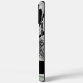 抽象芸術白黒と緑のフラクタルアート Case-Mate iPhoneケース (裏面 / 左)
