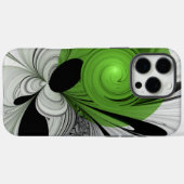 抽象芸術白黒と緑のフラクタルアート Case-Mate iPhoneケース (裏面 (横))