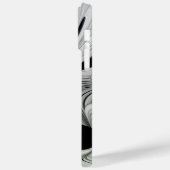 抽象芸術白黒と緑のフラクタルアート Case-Mate iPhoneケース (裏面 / 左)