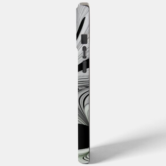 抽象芸術白黒と緑のフラクタルアート Case-Mate iPhoneケース (裏面 / 左)